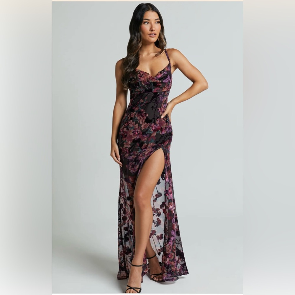 Showpo Aletta cowl neck purple maxi dress. Size 4, great condition - Picture 1 of 5